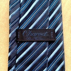 Charvet Blue on Blue Luxurious Striped Silk Tie